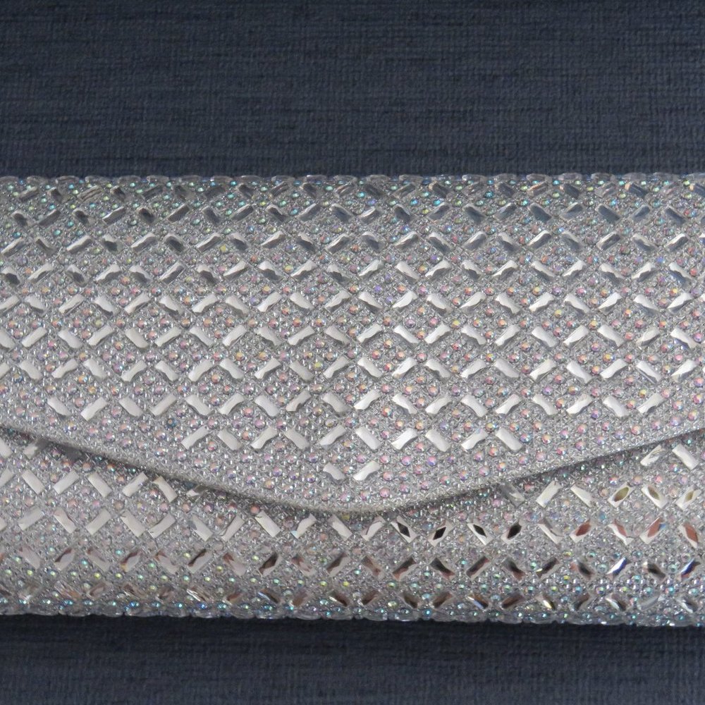 Dressy Silver shimmer clutch purse